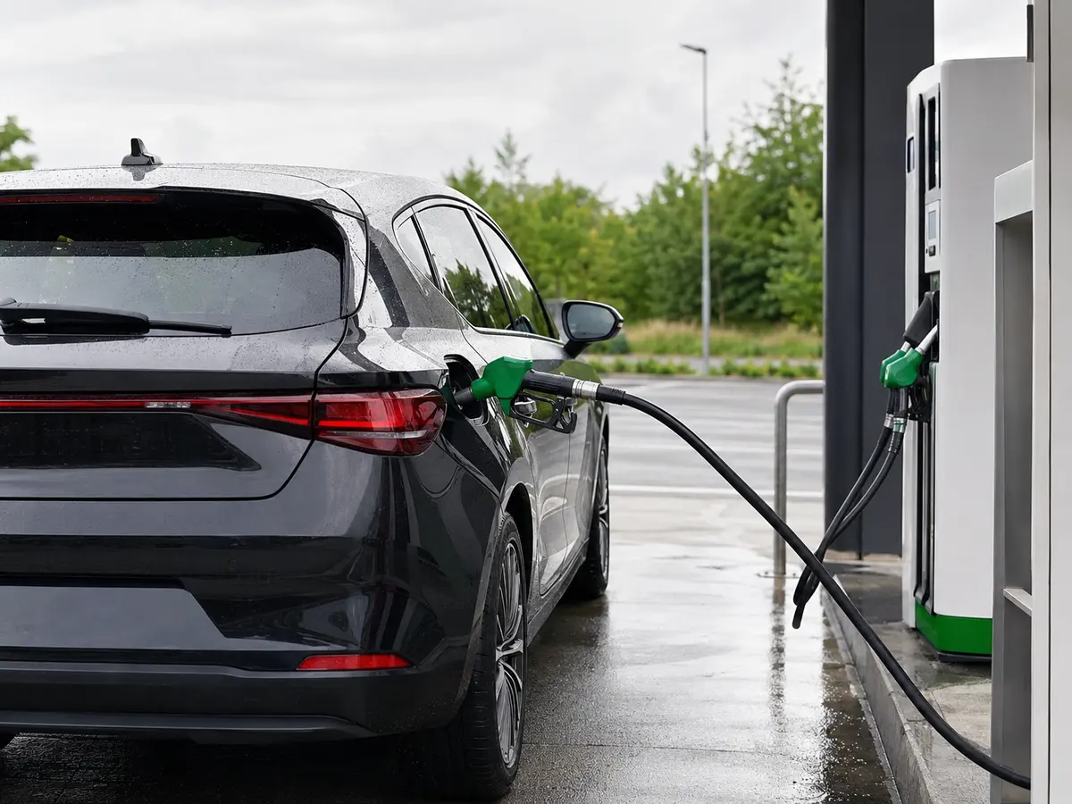 Fuel pumps on a filling station forecourt