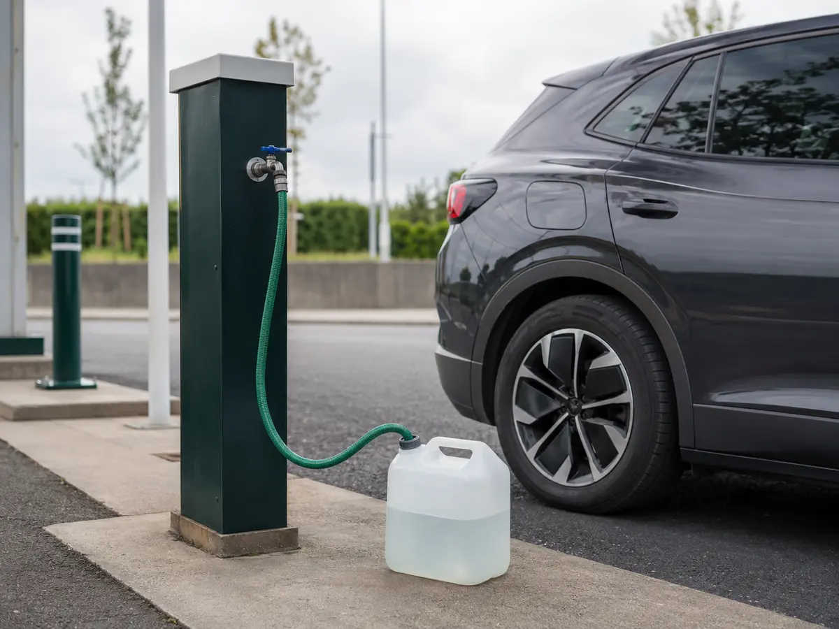 Drinking water tap at a roadside facility