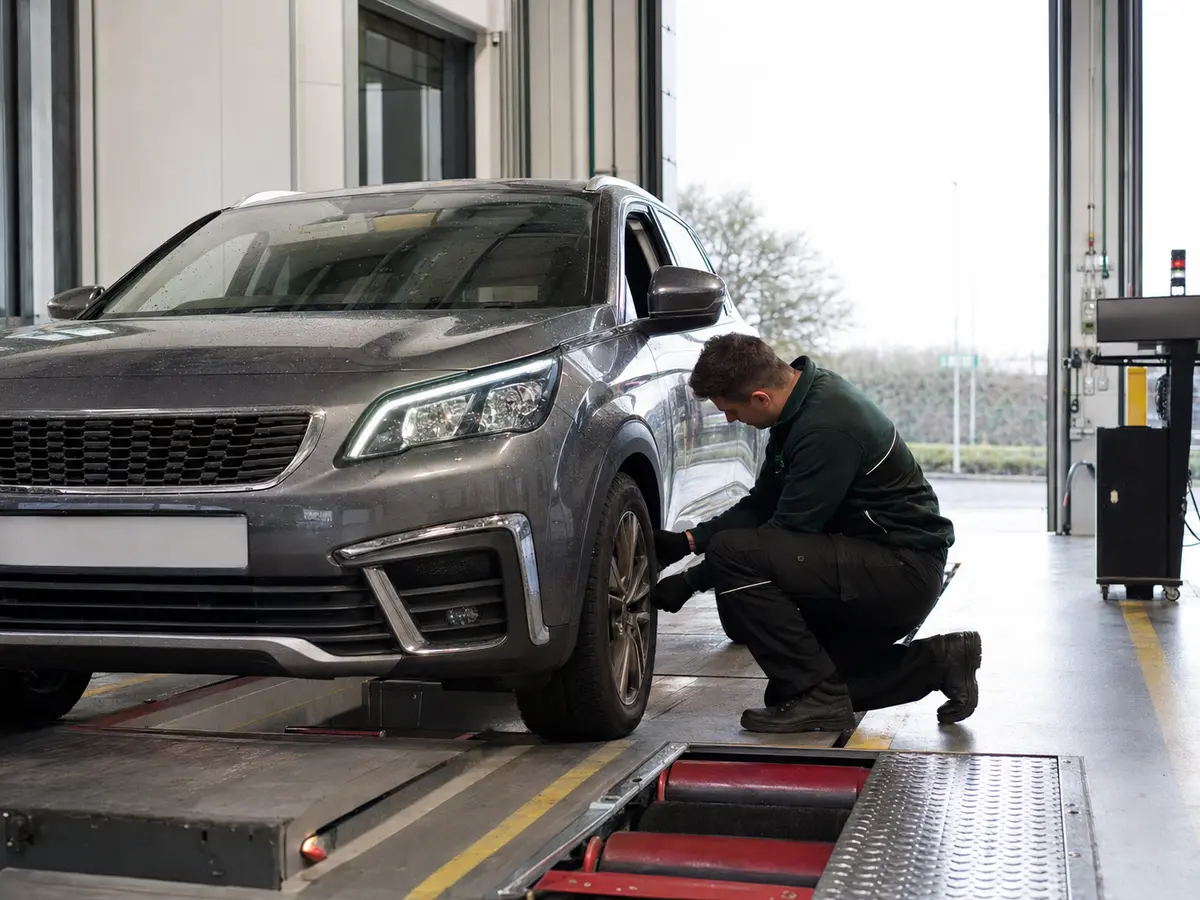Vehicle undergoing an NCT roadworthiness inspection